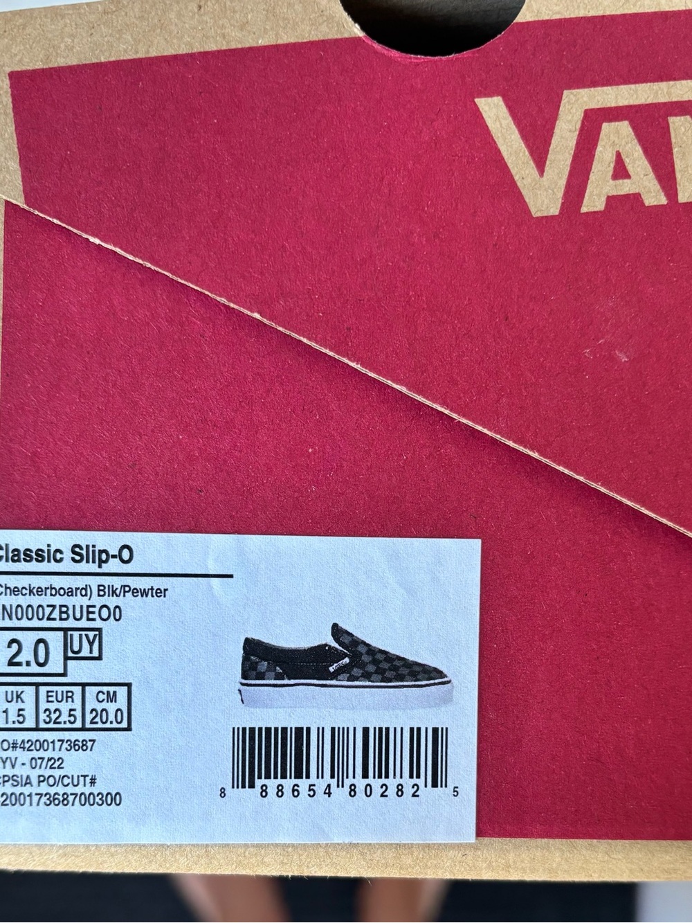 Vans Classic Slip-On Checkerboard Black/Pewter Men’s Loafers